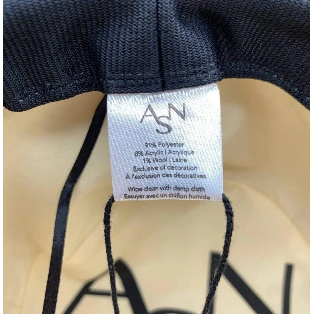 ASN Wide Brim Sun Hat Womens OS Tan Wool Blend‎ Braided Trim Floppy Fedora